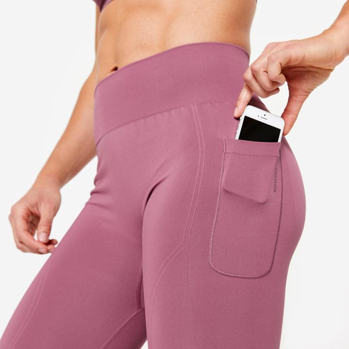 Produktbild Domyos Sportleggings Damen hoher Taillenbund Push-up - lila (XS)