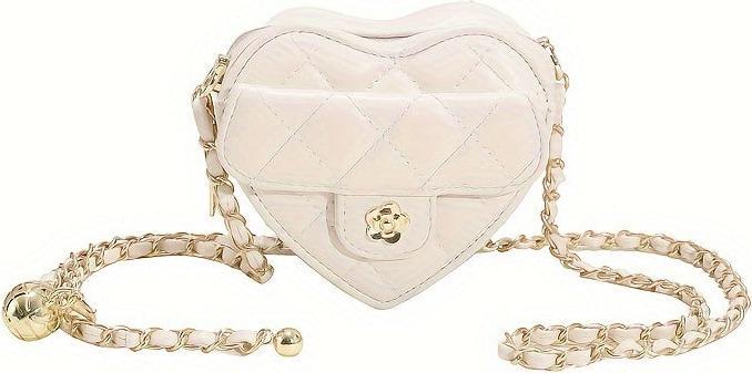 Actual product image Only-Bags.Store Heart-shaped mini cross-body bag, fashion embroidered PU leather bag, cute trendy accessory