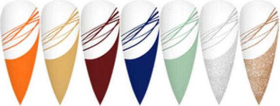 Actual product image Venalisa Liner Gel Set A (Set, 01 Orange, 06 Silver, 07 Champagne gold, 03 Wine red, 04 Dark blue, 05 Smoke grey, 02 Mustard yellow)