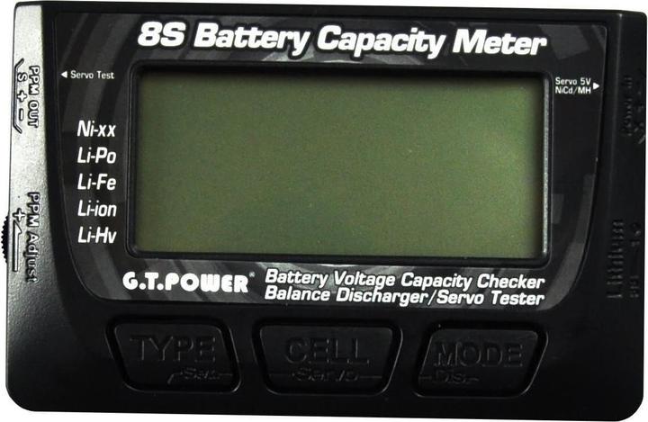 G.T. Power Akkutester 8S Battery Capacity Meter mit Servotester