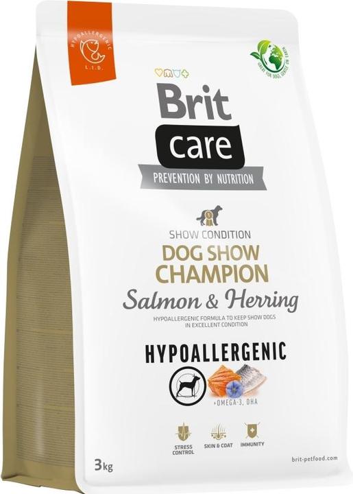 Produktbild Brit Care Hypoallergenic Adult Dog Show Champion Lachs & Hering - Hundetrockenfutter - 3kg (Adult, 1 Stk., 3000 g)