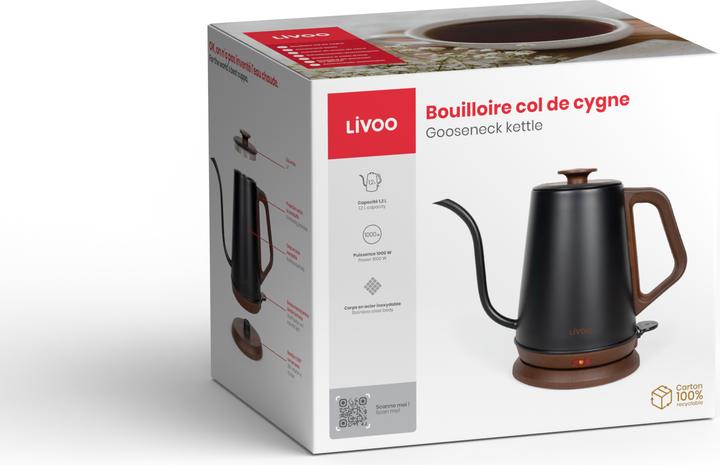 Immagine prodotto Livoo Bollitore a collo d'oca (1.20 l, Spina UE)