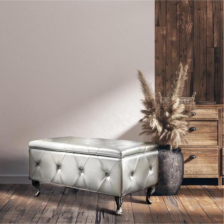 Immagine prodotto HTI-Living Panca imbottita con cassapanca Maribella argento (96 cm)