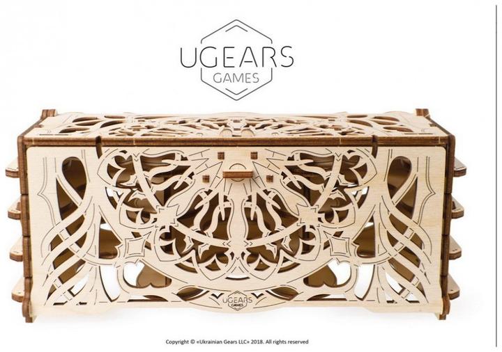 Actual product image Ugears Card holder mechanical wooden device for tabletop games