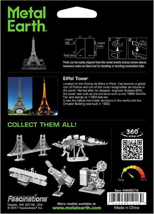 Actual product image Metal Earth Eiffel Tower
