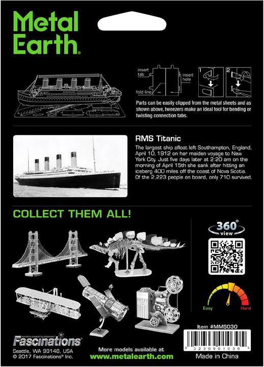 Produktbild Metal Earth Metall-Erde Titanic Schiff silbernen Edition