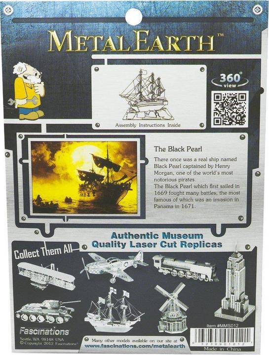 Actual product image Metal Earth Sail Ship Black Pearl