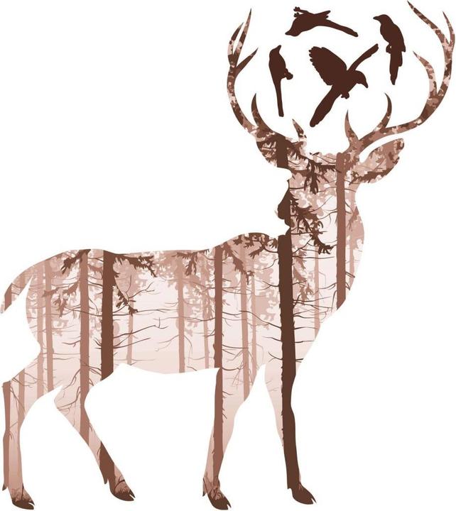 Image du produit Trenddeko Silhouette de cerf (36 x 40 cm, 53 x 60 cm, 107 x 120 cm, 90 x 100 cm, 71 x 80 cm)
