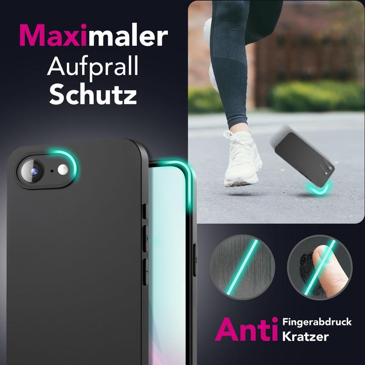 Produktbild Nalia Strider - Blackout Look Cover - Ultradünne Silikon Hülle mit Staubschutz Kappen (Apple iPhone 16e)