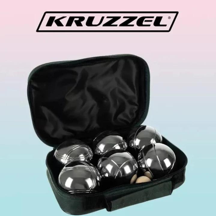 Actual product image Kruzzel BOCCIA Pétanque BOULE SPIEL mit 6 Boulekugeln im Set (6 x, 73 mm)