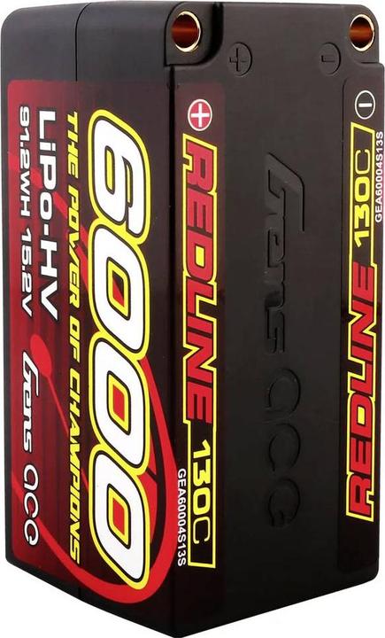 Gens Ace Redline Series 6000mAh 15.2V 130C 4S2P HardCase 69 HV LiPo Battery (15.20 V, 6000 mAh)