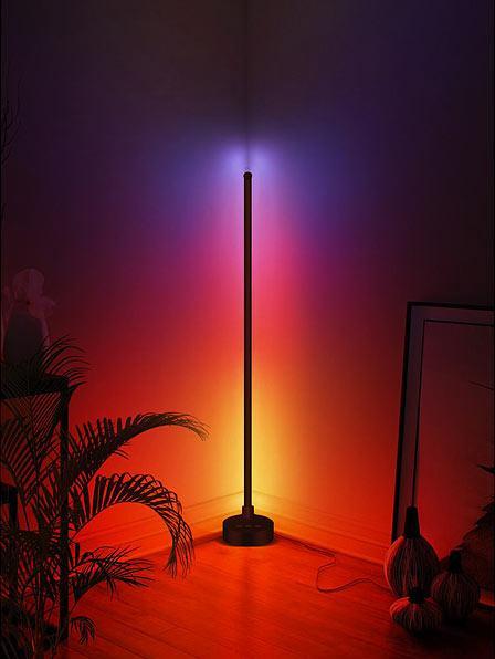 Image du produit Luminea WLAN-LED-Steh-/Eck-Leuchte mit App, 12 Watt, schwarz (750 lm)