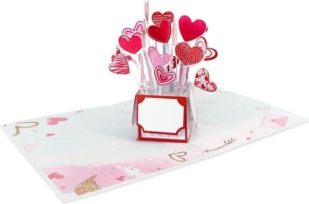 Actual product image MU Classic Pop-up Valentine's Day greetings card - Hearts (1 pcs.)