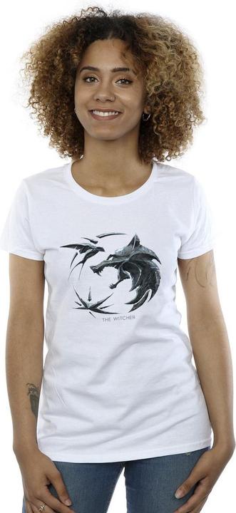 Actual product image Netflix Womens/Ladies The Witcher Wolf Logo Cotton T-Shirt (S)