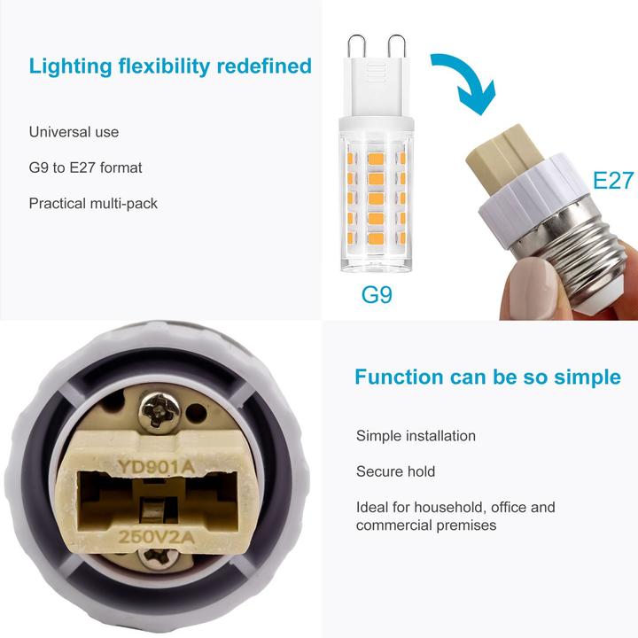 Produktbild Intirilife E14 auf GU10 Lampensockel Adapter