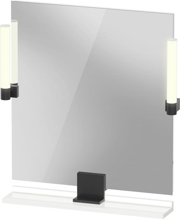 Actual product image Duravit Sivida mirror, diamond black matt, 650x36x650mm, top light, sensor switch, mains connection