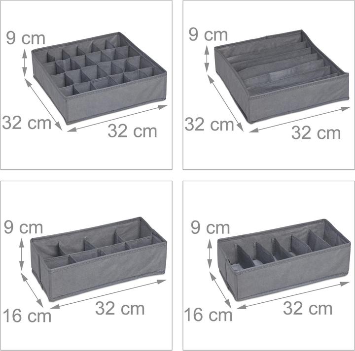 Immagine prodotto Relaxdays 4 portacravatte-divisori (32 x 32 x 9 cm, 9.22 l)