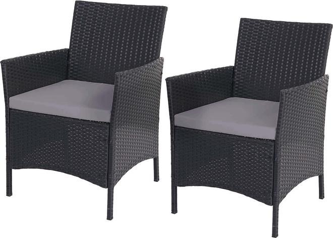 Actual product image Swisshandel24 3-2-1-1 Poly-Rattan Garden Set Halden, Seating Group - anthracite, Cushions anthracite