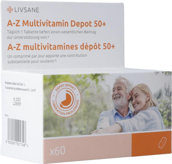 Actual product image Livsane A-Z Multivitamin Depot 50+ Tabl (60 Piece, Pills, 128 g)
