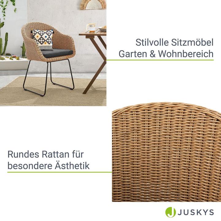 Produktbild Juskys 2x Rattan Korbsessel Cody
