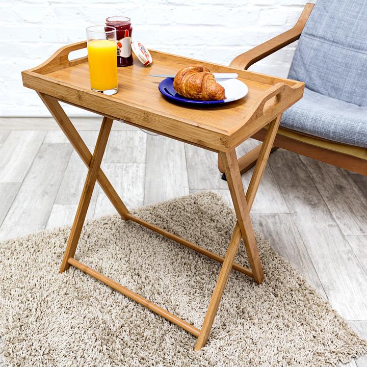 Actual product image Relaxdays Bamboo tray table
