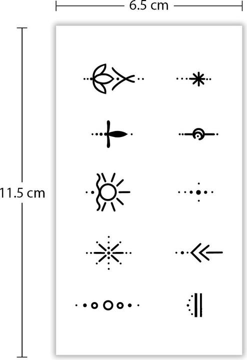 minink Temporäres Tattoo: Mini-Tattoo-Bogen „Mystic Elements“