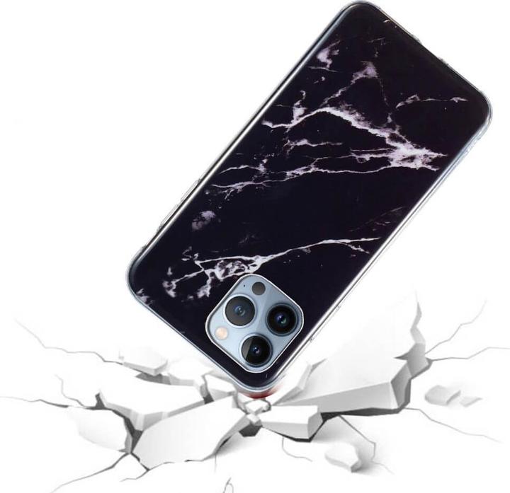 Image du produit Cover-Discount iPhone 15 Pro Max - Étui en caoutchouc silicone Noir Marbre (Apple iPhone 15 Pro Max)