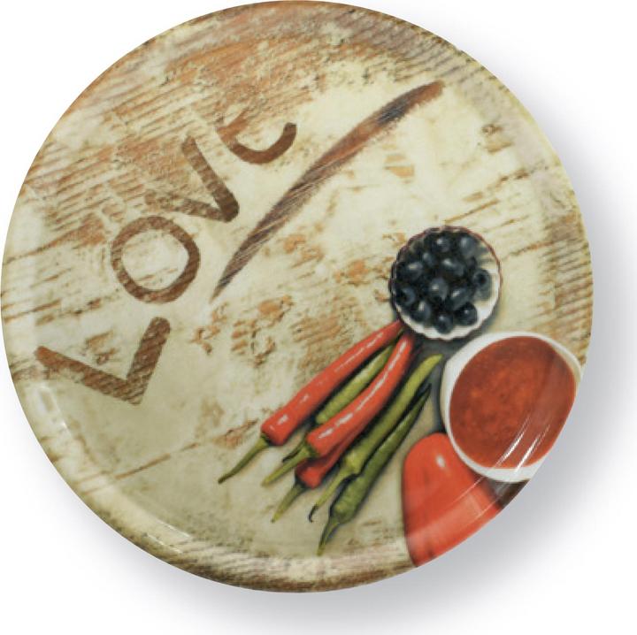 Saturnia Assiette à pizza en porcelaine avec motif (1 x, 33 cm)