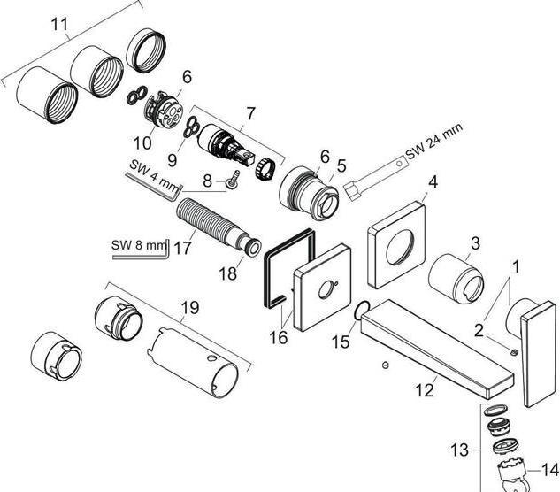 Image du produit hansgrohe Metropol Mitigeur monocommandé pour lavabo encastré (finition dorée polie)