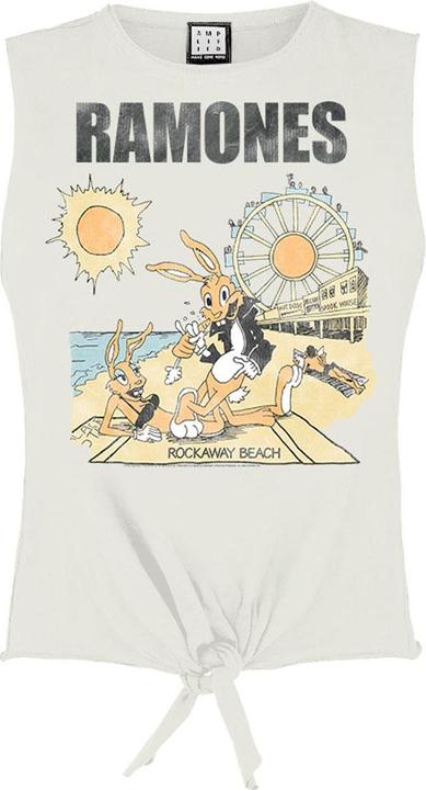 Actual product image Amplified Womens/Ladies Rockaway Beach Ramones Vintage Crop Top (S)