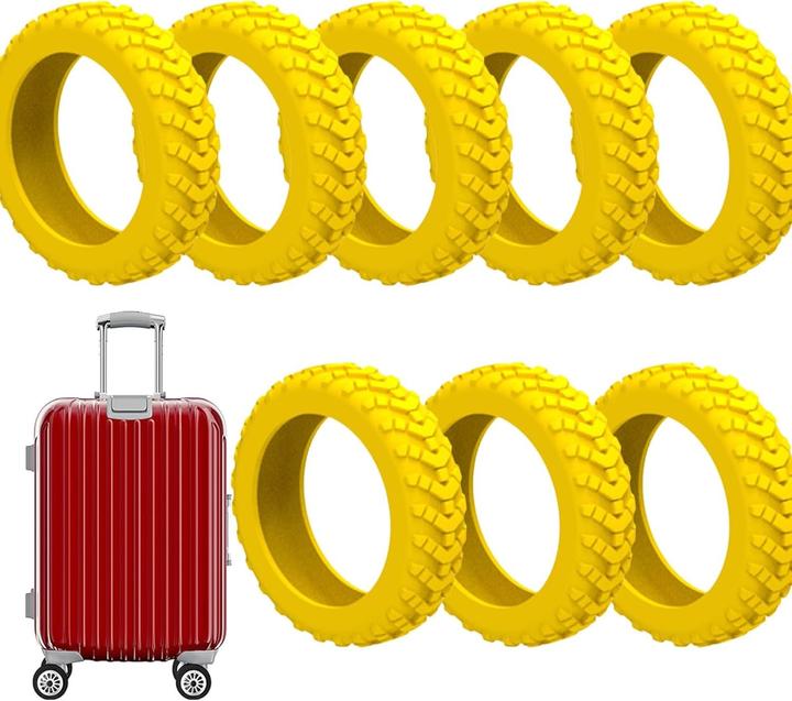 Actual product image Swissdetector Suitcase tire cover - Silent - 8 Pcs - Yellow (Luggage scale)