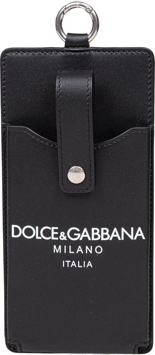 Produktbild Dolce & Gabbana leather cell phone holder with black logo
