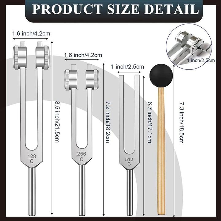 Produktbild Ocnvlia 3-teiliges Stimmgabel-Set (128 Hz, 256 Hz, 512 Hz)