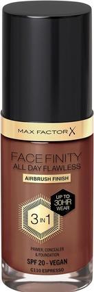 Max Factor Facefinity All Day Flawless 3 In 1 Foundation C110-Espresso 30ml (Nº C110 Espresso)