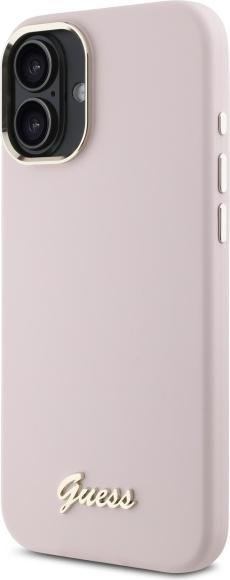 Produktbild Guess GUHCP16MSMBSLP iPhone 16 Plus 6.7" różowy/pink hardcase Silicone Script Metal Logo & Frame