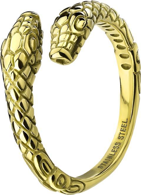 Actual product image Star Piercing Gold-plated ring with two snakes (60, 925 Silver)