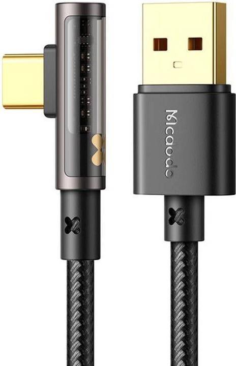 Actual product image Mcdodo CA-3380 USB to USB-C Prism 90 degree cable, 6A, 1.2m (black) (1.20 m)
