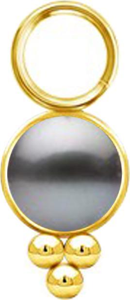 Actual product image Star Piercing Anhänger vergoldet Perle schwarz mit Kugeln (without brass, Surgical steel 316L)