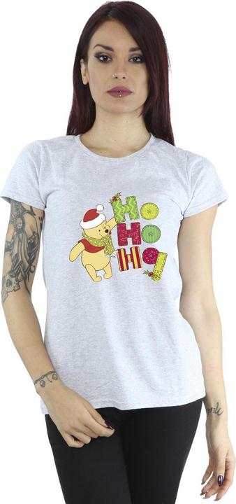Actual product image Disney Womens/Ladies Winnie The Pooh Ho Ho Ho Scarf Cotton T-Shirt (M)