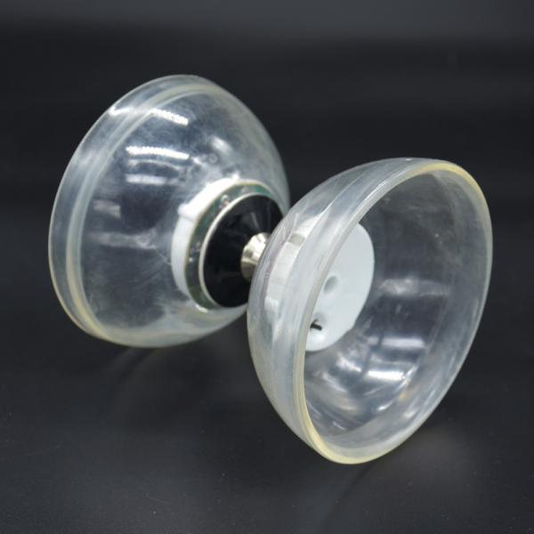 Actual product image Kögler Diabolo transparent with light in 3 colours H: 10cm W: 11.2cm L: 40cm