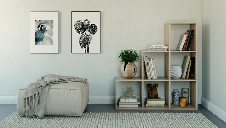 Produktbild Topeshop STEP SONOMA 3X3 Bücherregal für Wohnzimmer (115 x 38 x 115 cm)