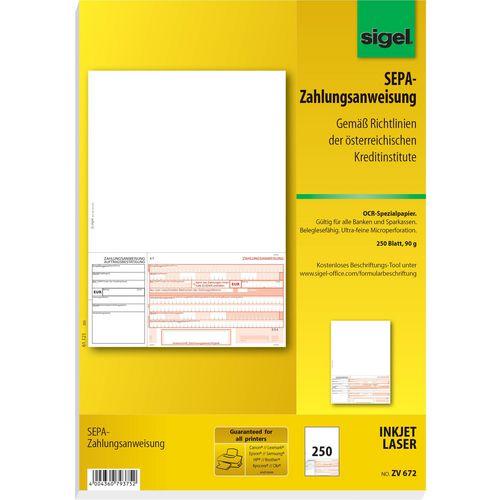 Actual product image Sigel Money order ZV672 Paper White (240 x)