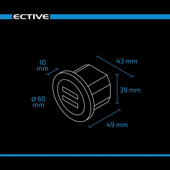 Produktbild Ective LED Batterieladestandsanzeige und Betriebsstundenanzeige 12 -72V