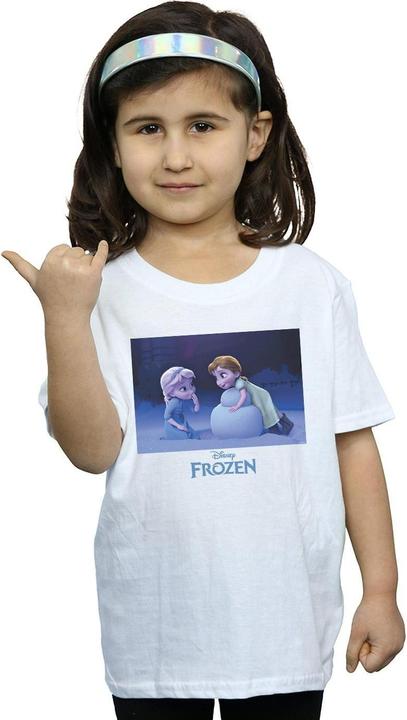 Actual product image Disney Girls Frozen Build A Snowman Cotton T-Shirt (128)