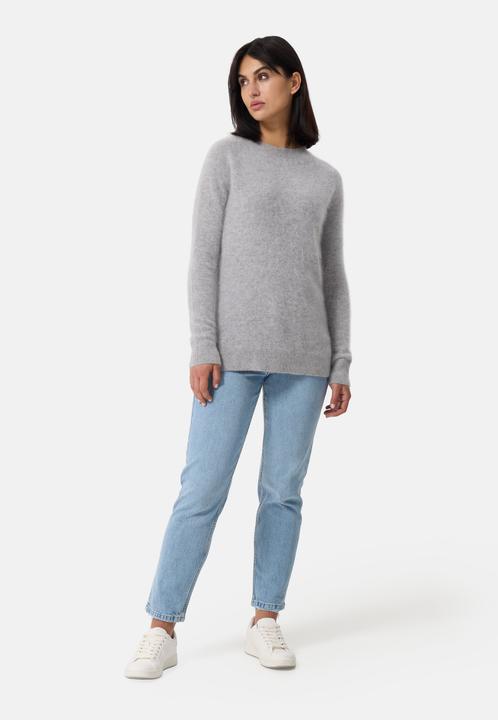 Produktbild Cash-Mere Brushed Kaschmir Rundhals Pullover mit Seitenschlitzen (M)