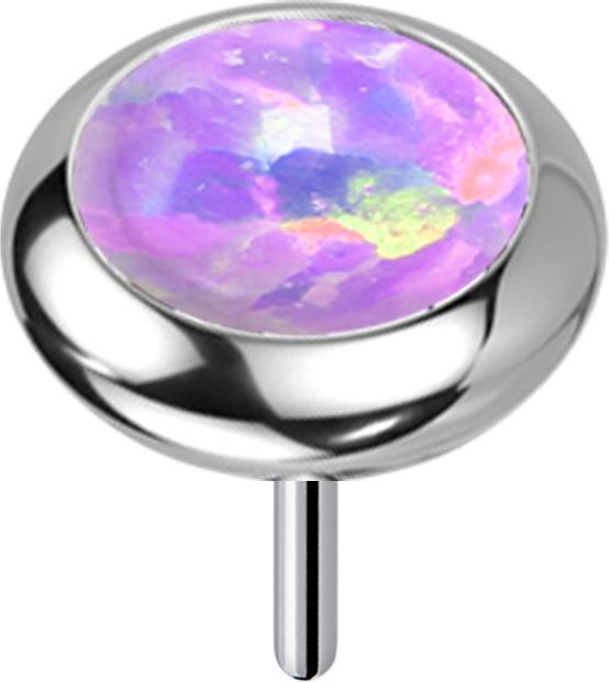 Produktbild Star Piercing Threadless silber Scheibe abgerundet Opal violett (ohne Messing, Titan G23)