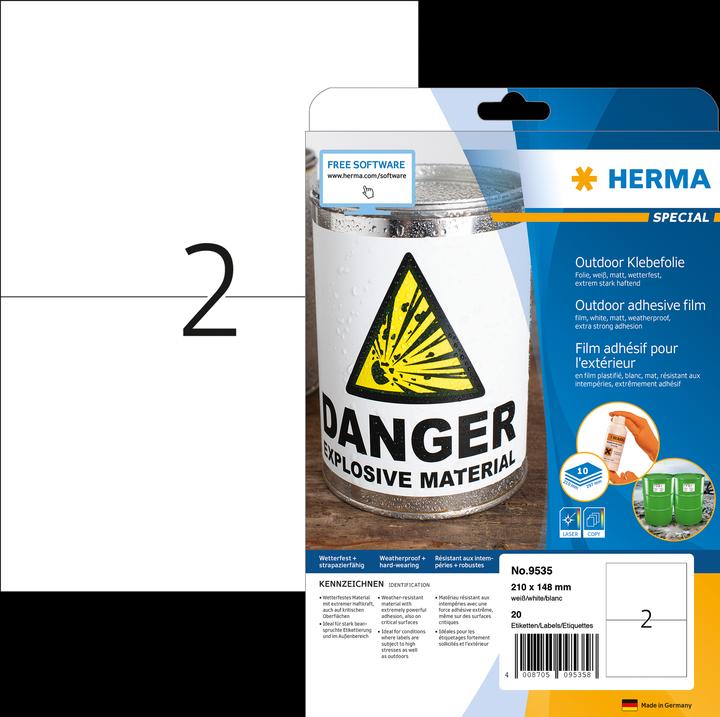 Actual product image HERMA Weatherproof shipping labels A4