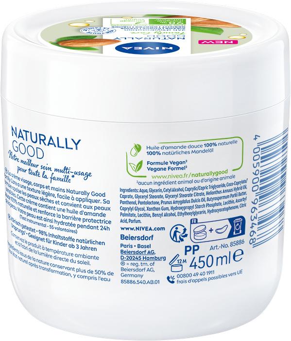 Actual product image NIVEA Naturally Good (Body cream, 450 ml)