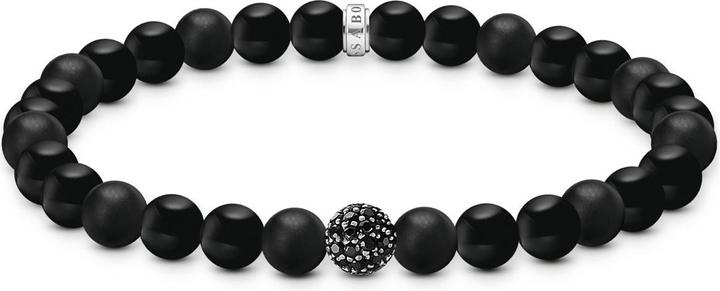 Produktbild Thomas Sabo Bead Armband Obsidian schwarz (21 cm, Silber 925)