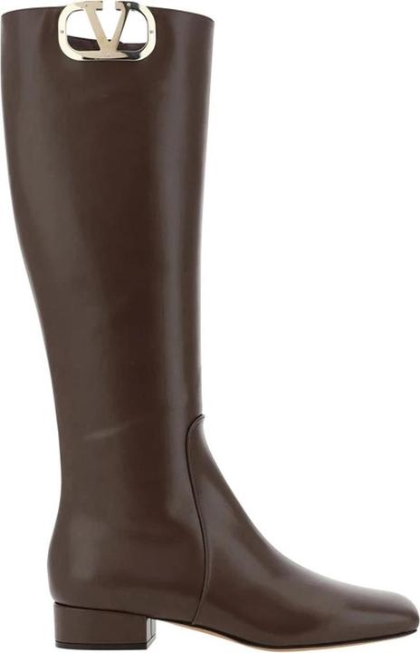 Valentino Garavani Leather Logo Boots (35.5)